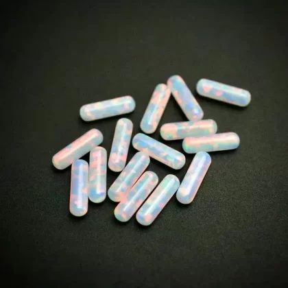 White Opal – Mini Opal Pillars (3X10mm) by Ruby Pearl Co.
