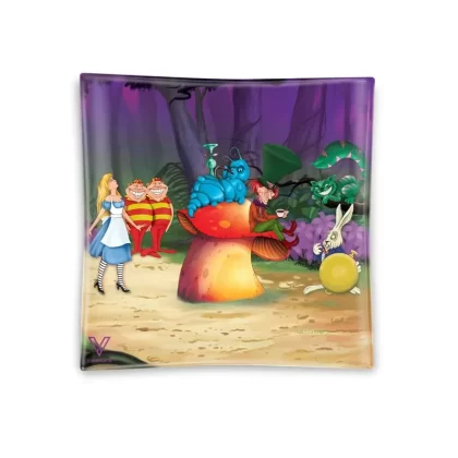 V Syndicate Alice Mushroom Square Glass Ashtray – 4.5in