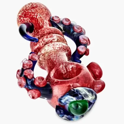 Heady | Triple Ringed Frit Kraken Spoon Hand Pipe w/ Marble Eye &