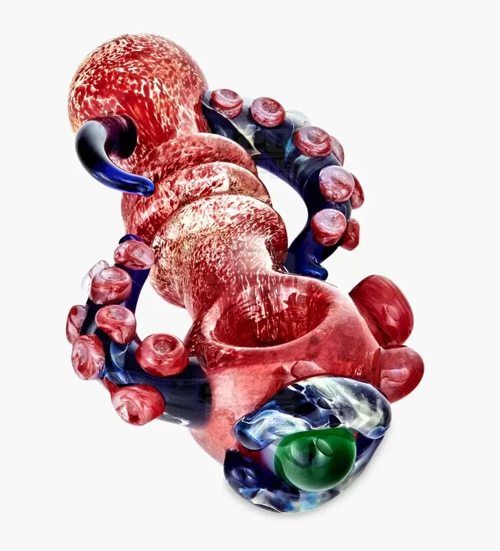 Heady | Triple Ringed Frit Kraken Spoon Hand Pipe w/ Marble Eye &