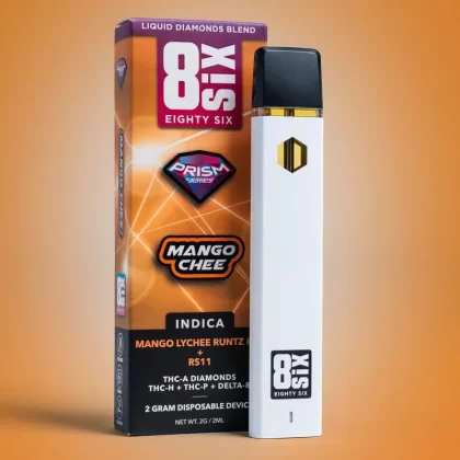 Eighty Six Mango Chee THCa Liquid Diamonds 2G Disposable Vape (Mango