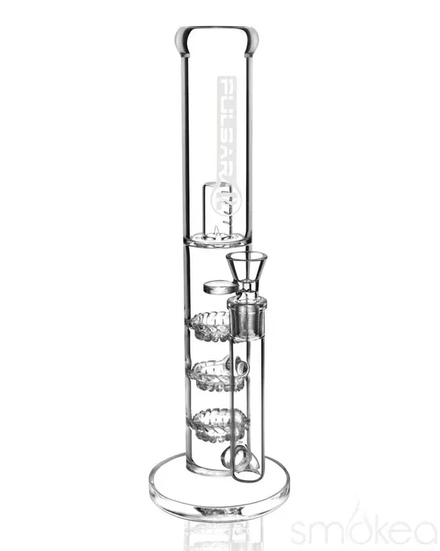 Pulsar 14″ Straight Triple Turbine Bong