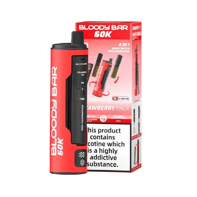 Bloody Bar 60K Prefilled Pod Kit Strawberry Pack