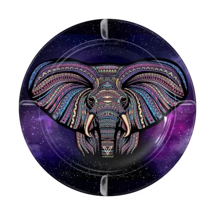 V Syndicate Elephant Round Metal Ashtray – 5.5in