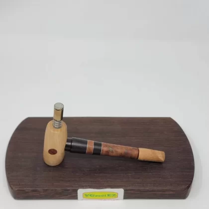 8mm OD Custom Dynavap Stem/Pipe in Elm Burl w/ Blackwood Inlay