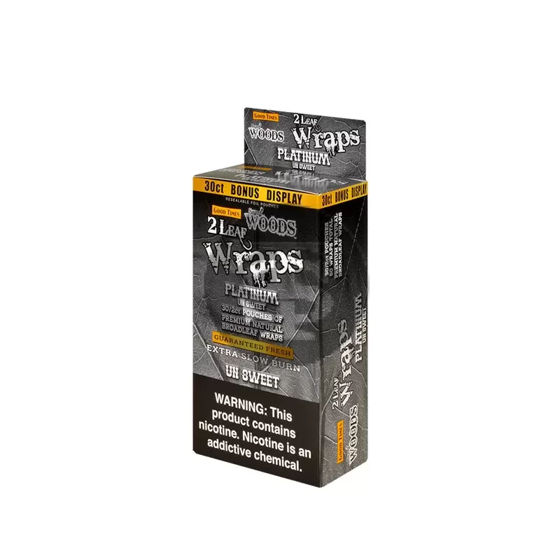 Good Times Sweet Woods Leaf Wrap Platinum (Un Sweet) 30 Pouches of 2