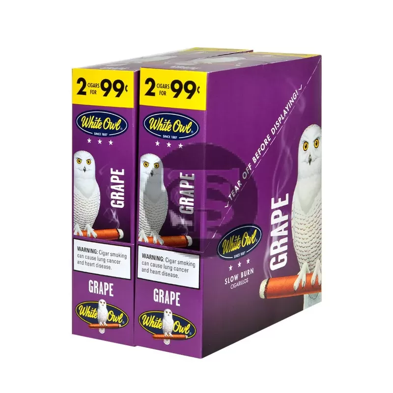 White Owl Cigarillos 99 Cent Pre Priced 30 Packs of 2 Cigars Grape