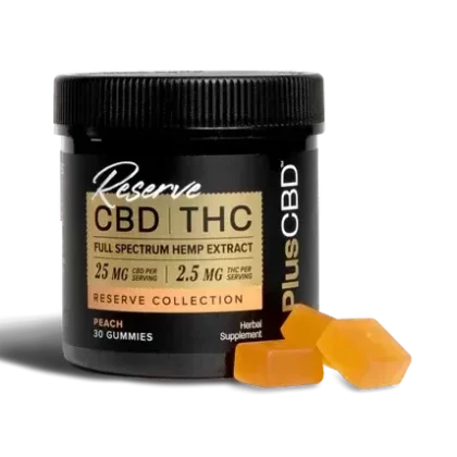 PlusCBD CBD GUMMIES 25MG | 2.5 MG THC 30CT PEACH