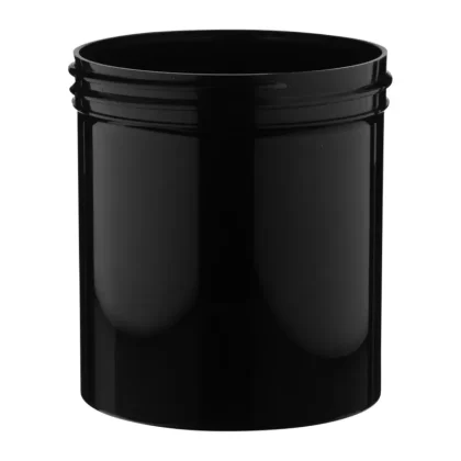 Plastic Jar | Wide Mouth Straight Sided Plastic Jars – Black