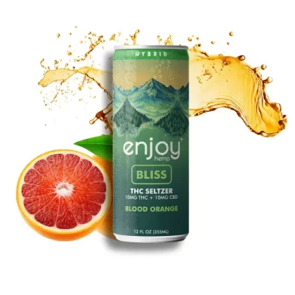 Enjoy Hemp 10mg THC + 10mg CBD Blood Orange Seltzer for Bliss (Hybrid)