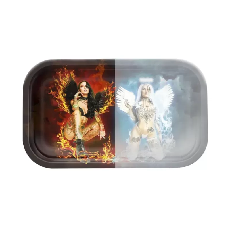 V Syndicate Devil VS Angel Metal Rolling Tray – 10.5in