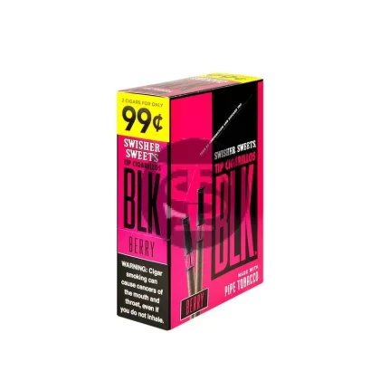 Swisher Sweets BLK Tip Cigarillos 2 for 99c Berry 15 pouches of 2