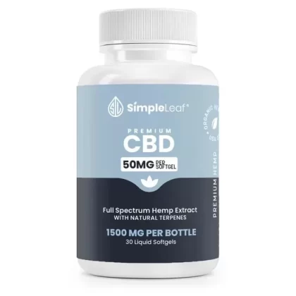 Simple Leaf Full Spectrum CBD Softgels – 1500mg