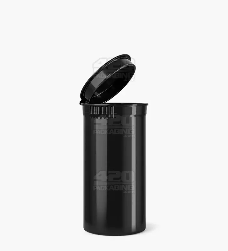 Child Resistant | Opaque Black Pop Bottles | 13dr – 2g – 315 Count