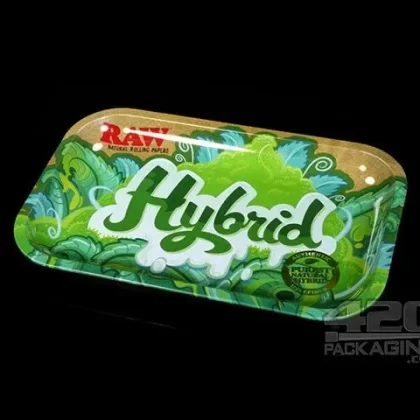 RAW Strains Hybrid Small Metal Rolling Tray