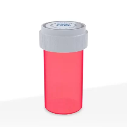 Child Resistant | Translucent Red Reversible Cap Vials