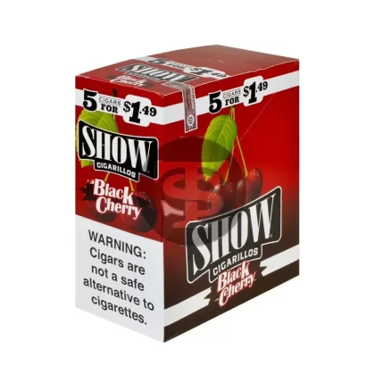 Show Cigarillos Black Cherry 15 Pouches of 5, Pre-Priced $1.49