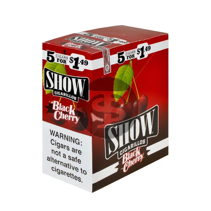 Show Cigarillos Black Cherry 15 Pouches of 5, Pre-Priced $1.49