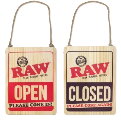 Raw Store Sign – Open Please Cone In / Closed