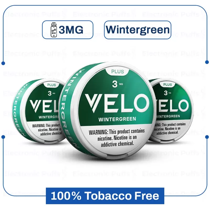 Velo Plus Wintergreen 3MG Nicotine Pouch – Electronic Puffs