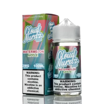 Cloud Nurdz E-Liquid Watermelon Apple Iced 100ml (6mg)