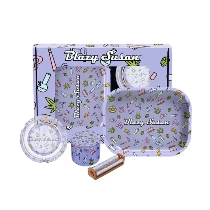 Blazy Susan Smoker’s Kit 4pc. – Purple Icons