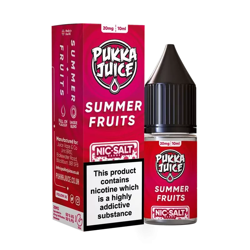 Pukka Juice Nic Salt E-Liquid Summer Fruits