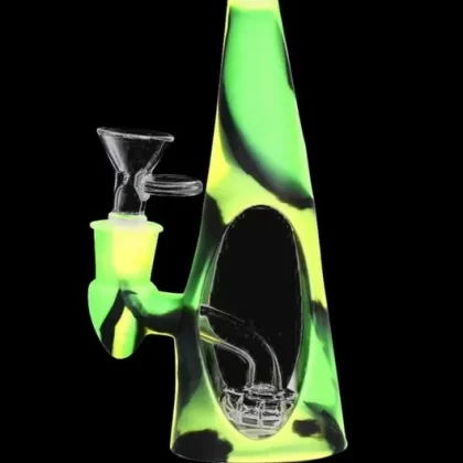 “Sili-Cone” Glass Cone Water Pipe with Silicone Shell