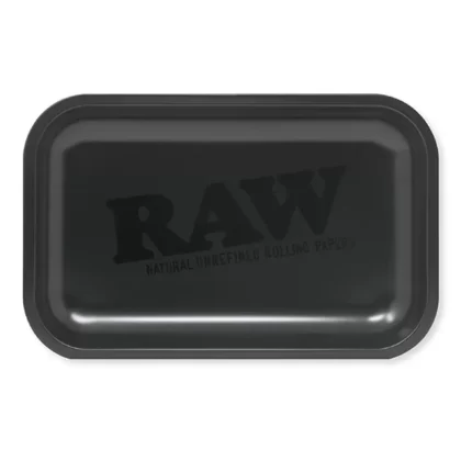 RAW All Black Metal Rolling Tray – 11in