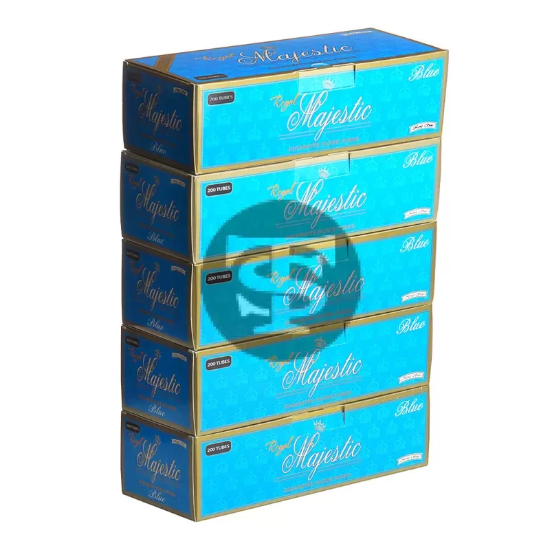 Royal Majestic Filter Tubes King Size Blue (Light) 5 Cartons of 200