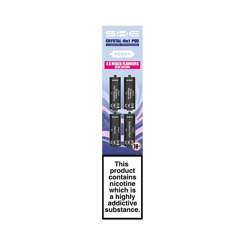 SKE Crystal 4in1 Blue Edition Multi-Flavour Pods (4 Pack)