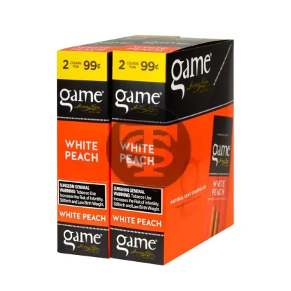 Game Vega Cigarillos White Peach Foil 2 for 99 Cents 30 Pouches of 2