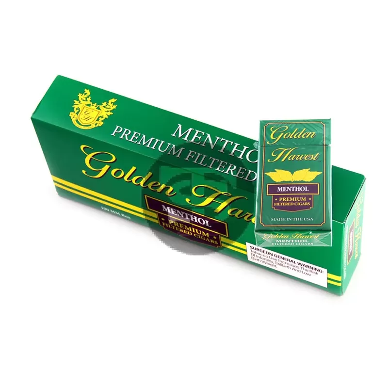 Golden Harvest Filtered Cigars Green (Menthol) 10 Packs of 20
