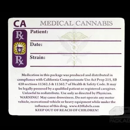 California Medical Rx Labels 1000/Roll