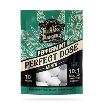 Tillmans Tranquils Peppermint Perfect Dose 20mg CBD 2mg THC Mints