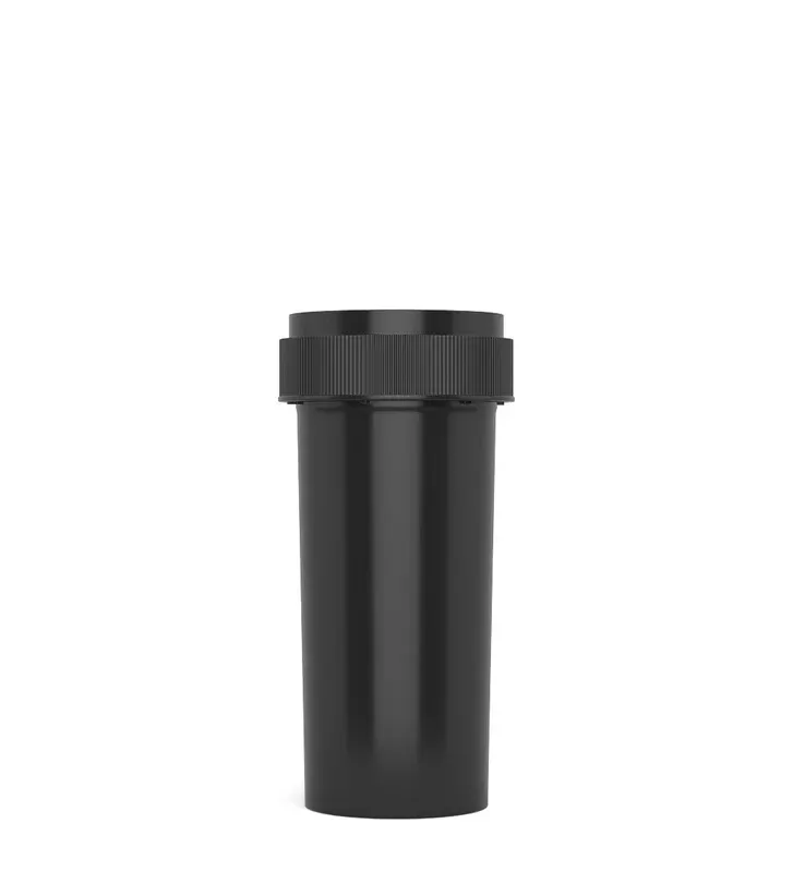 Child Resistant | Opaque Black Reversible Cap Vials