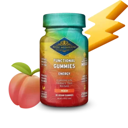 Royal Mushroom Energy Mushroom Mix Gummies Peach Flavor