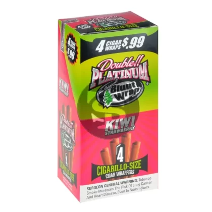 Double Platinum 4×99 Kiwi Strawberry Blunt Wraps 15 Pouches of 4