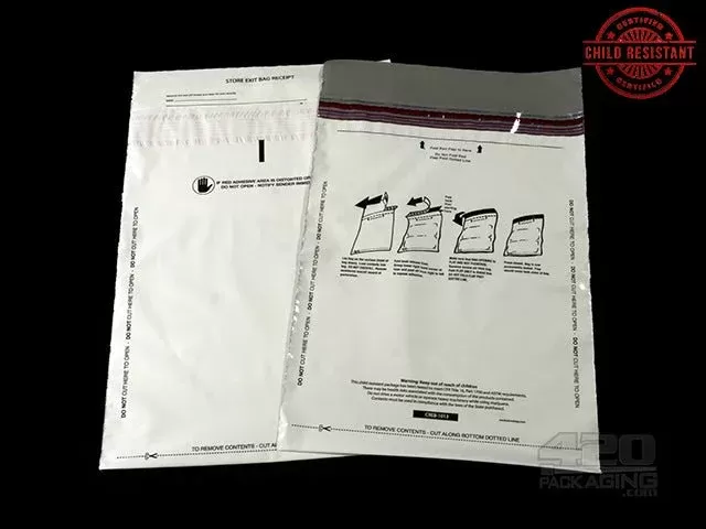 10″x13″ Pull & Seal ASTM Child Resistant Exit Bags 1000/Box