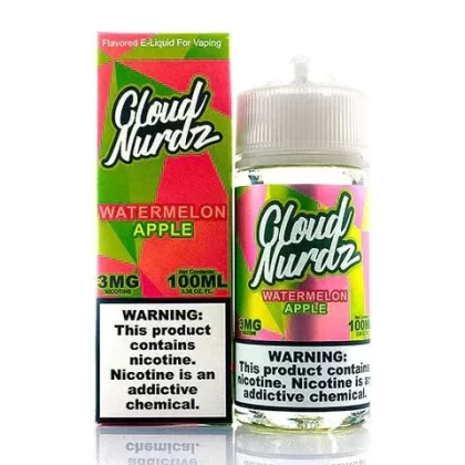 Cloud Nurdz E-Liquid No Nicotine Vape Juice 100ml (Watermelon Apple)