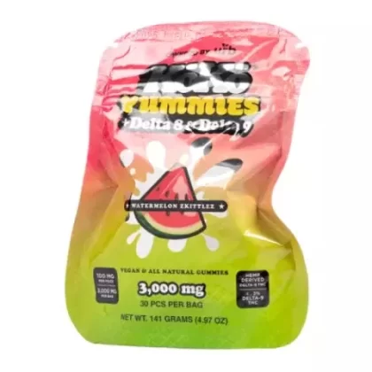 Watermelon Zkittlez Gummies – D8, D9 – 3000mg – Koko Yummies