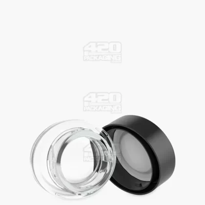 Child Resistant | Clear Glass Oval Concentrate Jar w/ Black Cap