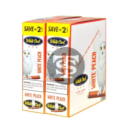 White Owl Cigarillos 30 Packs of 2 Cigars White Peach