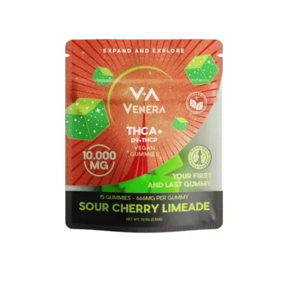 Venera THC-A Sour Cherry Gummies – 10,000mg