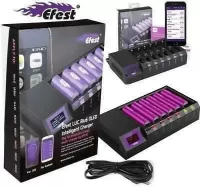 Efest LUC Blu4 Bluetooth Smart LCD battery charger Support Android