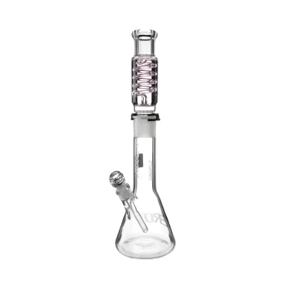 Pure Glass Zero | Freezable Coil Beaker Bong | Pink