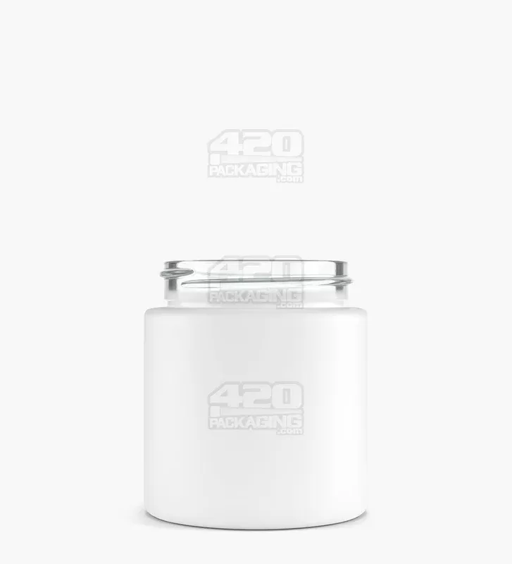 Straight Sided Matte White Glass Jars | 50mm – 3oz – 100 Count