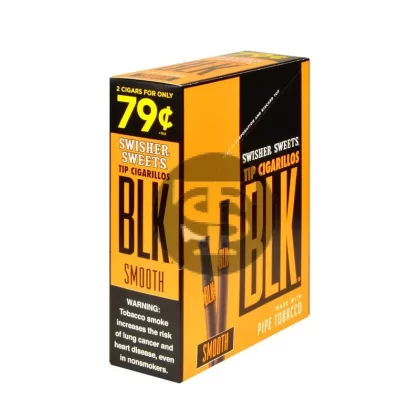 Swisher Sweets BLK Tip Cigarillos Pre Priced 2 For 79c 15 pouches of 2