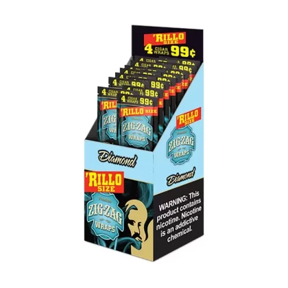 Zig Zag Diamond Rillo Size Blunt Wraps