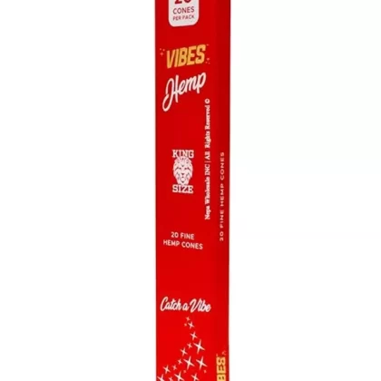 Vibes King Size Hemp Pre Rolled Cones (20-Pack)